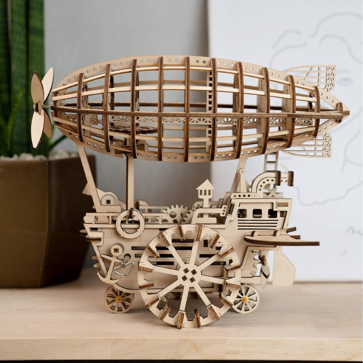 Steampunk Airship 3D Wooden Puzzle