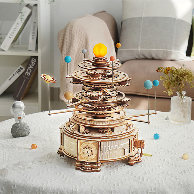 Rotatable Mechanical Orrery 3D Wooden Puzzle