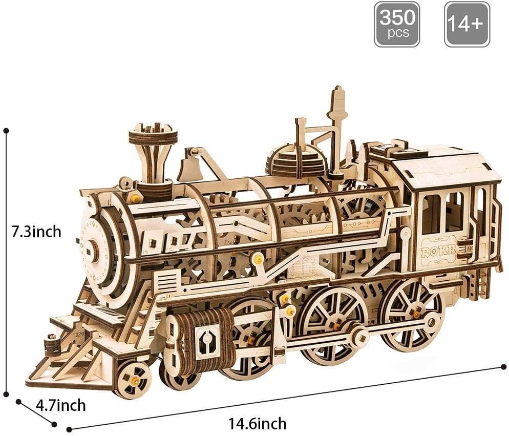 Locomotive Mechanical Train 3D Wooden Puzzle
