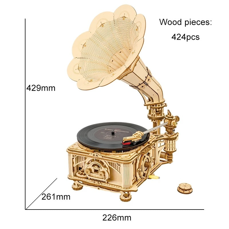 Classical Gramophone 3D Wooden Puzzle