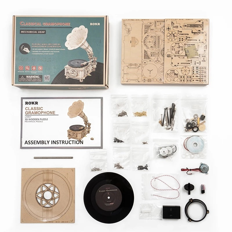 Classical Gramophone 3D Wooden Puzzle