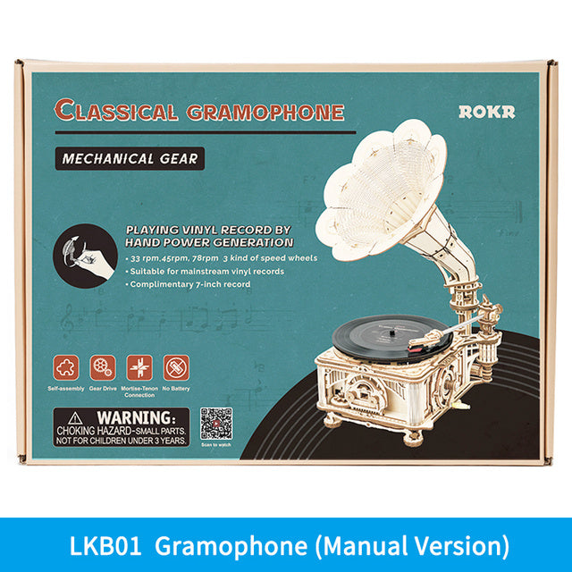 Classical Gramophone 3D Wooden Puzzle