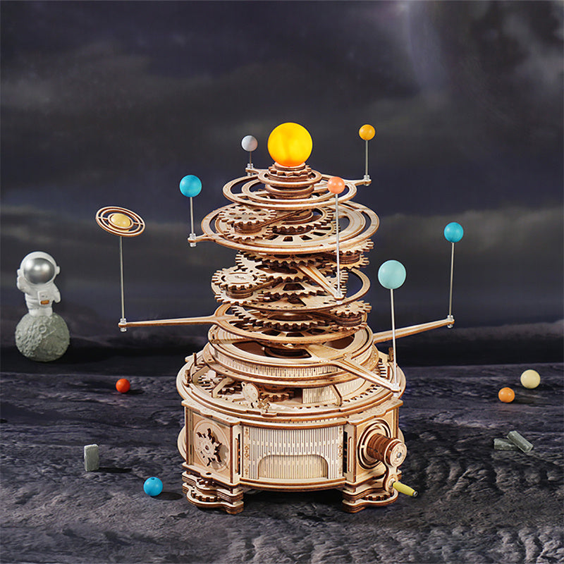 Rotatable Mechanical Orrery 3D Wooden Puzzle